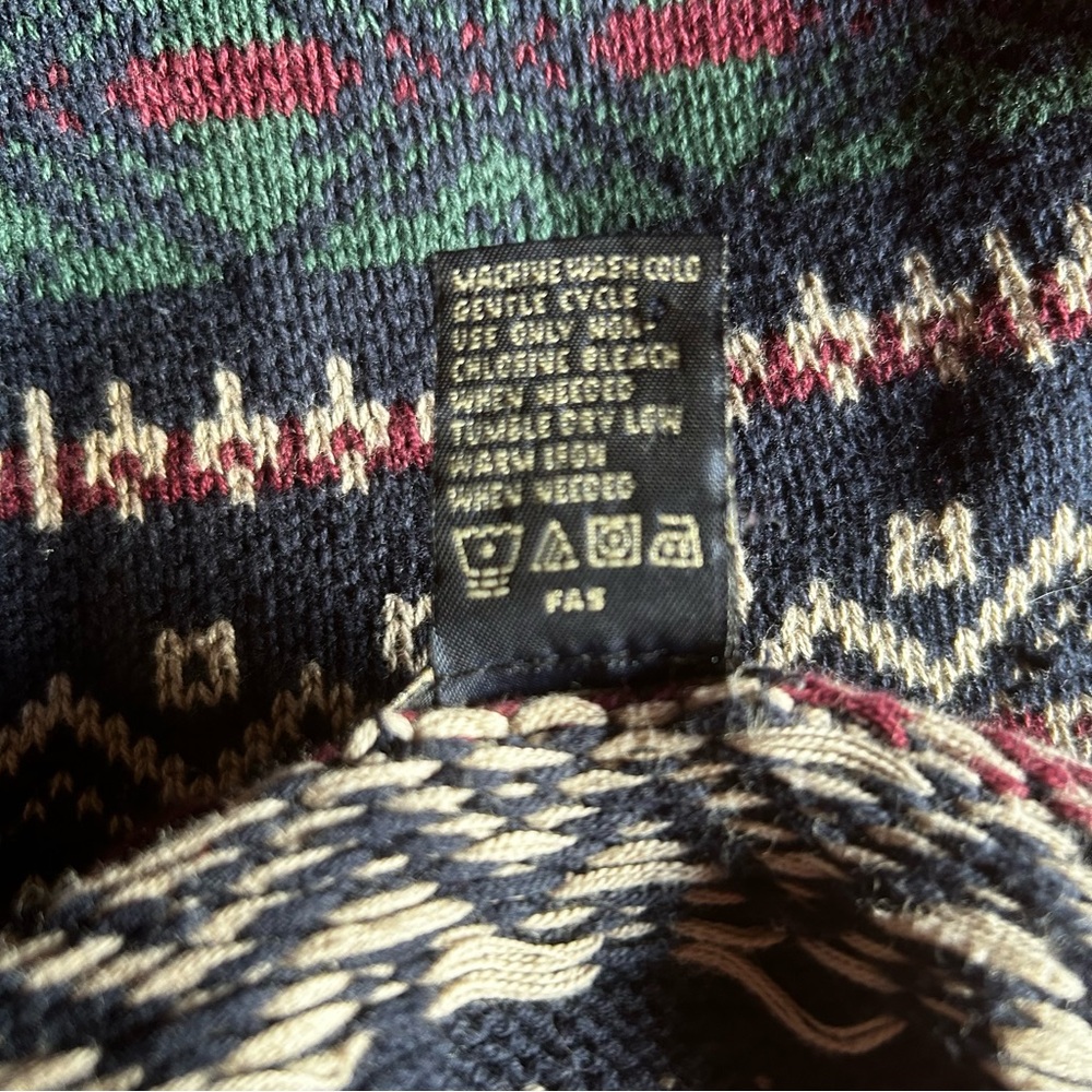 Dockers Sweater Mens SZ LG Y2K blue  nordic grandpa cabincore retro 100%cotton - Picture 4 of 13